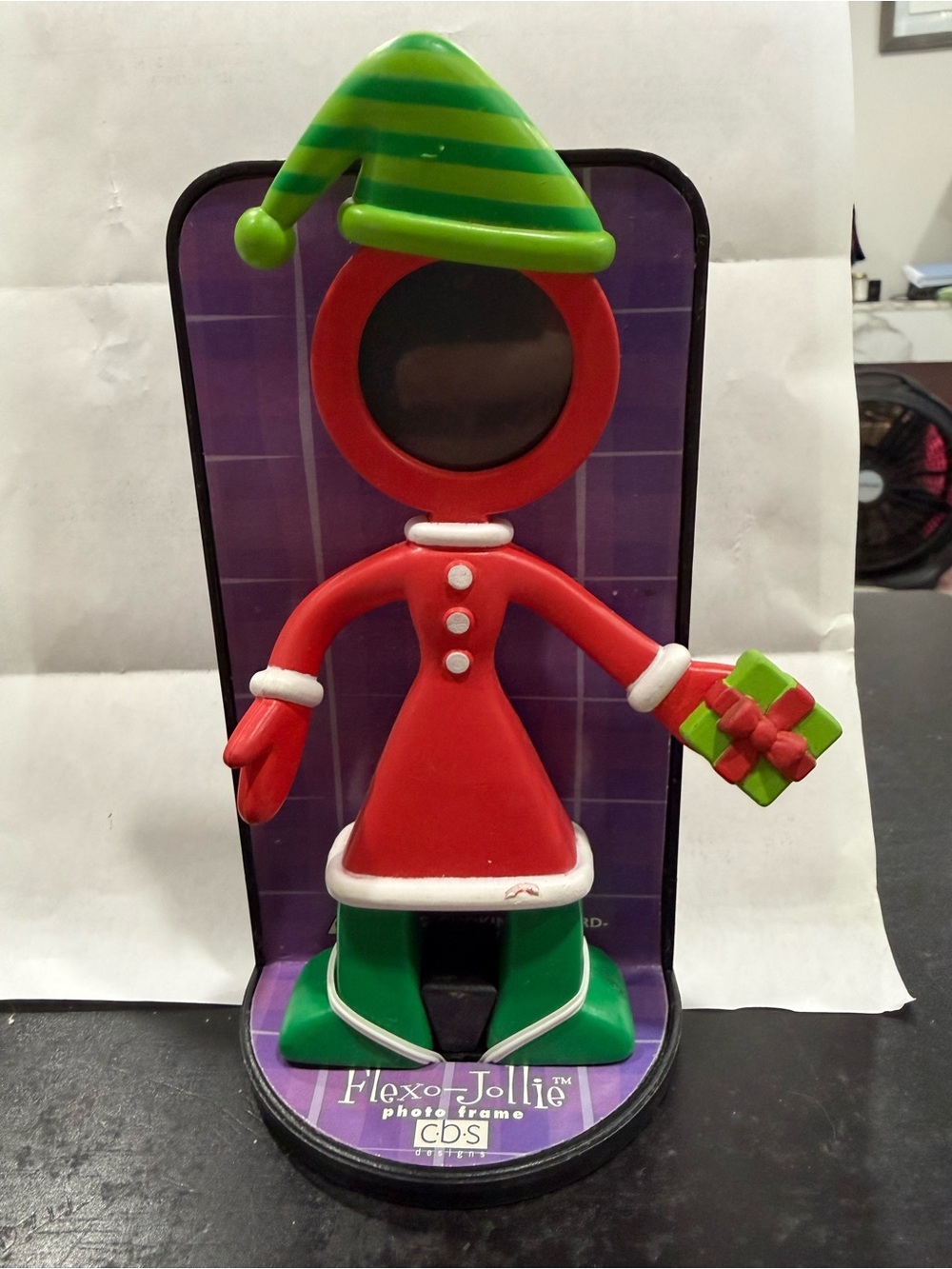 Vintage 2000 CBS Designs Flexo Buddies "Jinglegirl" Bendable Photo Frame Elf